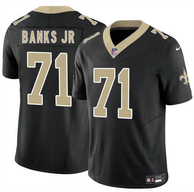 Men & Women & Youth New Orleans Saints #71 Kelvin Banks Jr Black 2025 Draft F.U.S.E. Vapor Limited Stitched Jersey